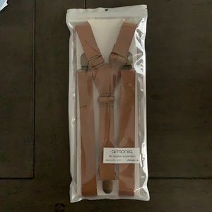Brand new. Never opened. Armoniia adult tan leather suspenders. $15 each.